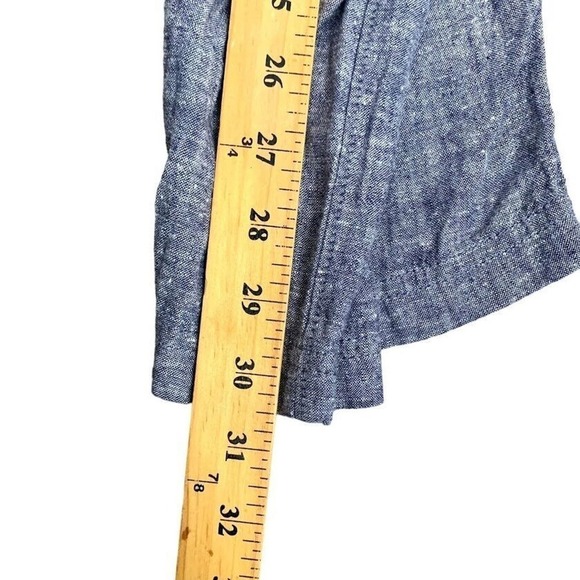 DULUTH Hemp Organic Cotton Pants Drawstring Blue Chambray Womens Size 18 Pockets - Picture 10 of 10